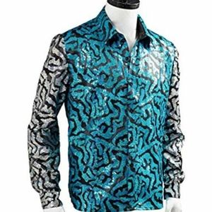 Men's Tiger 'Joe Exotic' Sequin Costume Shirt (Size XL)